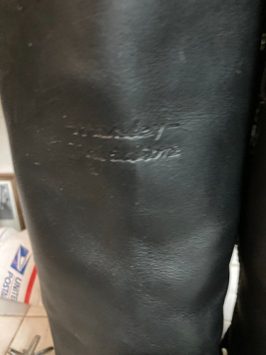 HARLEY DAVIDSON MOTORCYCLE SQUARE TOE BOOTS BLACK LEATHER VINTAGE USA 9.5 M - 第 3/16 張圖片