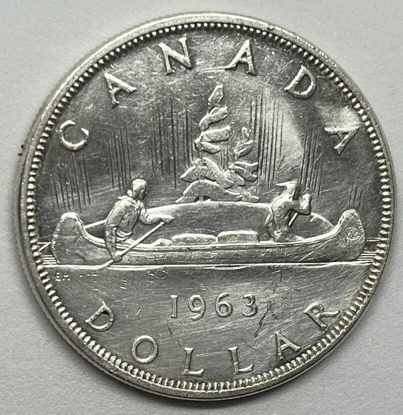 1963 Canadian $1 Voyageur Silver Dollar $1 Coin ( Free Worldwide Shipping )