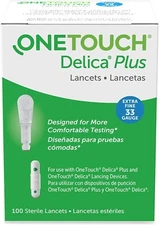 One Touch Delica Plus Lancets 100 Extra Fine 33G New in Box Expiration 05/31/26
