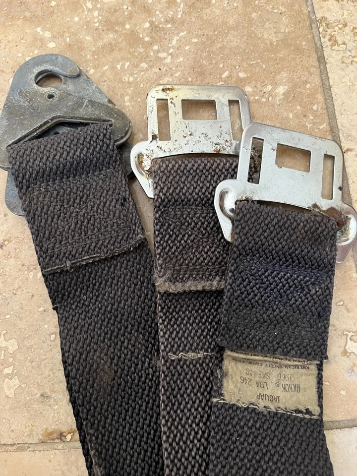Cinturones de seguridad originales Jaguar XKE E tipo Hickok 1966 con fecha Foto 3 de 3