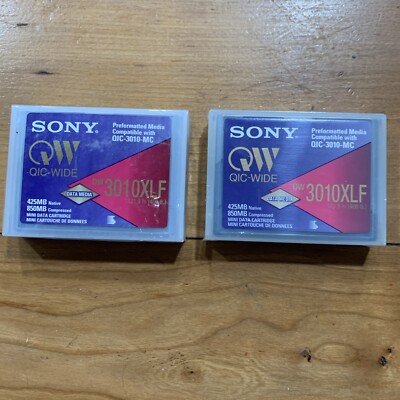 2 Sony QW QIC-WIDE Qw 3010XLF 850 MB  Data Media Cartridges