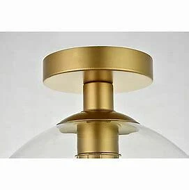 Living District LD2210BR Baxter 1 Light 10 inch Brass Flush Mount Ceiling Light - Picture 3 of 3