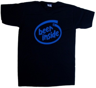 Lustiges T-Shirt Beer Inside mit V-Ausschnitt