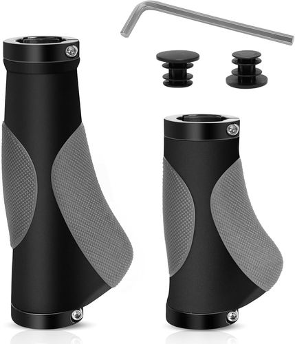 Manopole Bici, Maniglie Manubrio Bici 22Mm, Impugnature MTB Gomma Antiscivolo, D