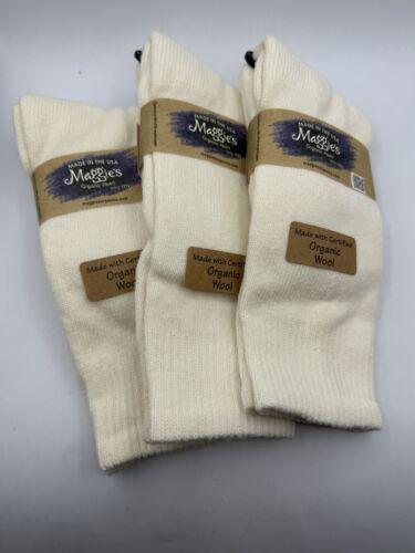 3 Pairs Of Maggies Organic Wool Knee High Socks NWT Natural Womens 6-9