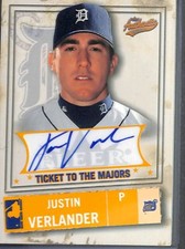 2005 Fleer Authentix Ticket to the Majors Auto #120 Justin Verlander No 20 of 75