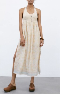 NWT ZARA WOMEN COMBINATION MULTICOLORED CROCHET DRESS 7521/224 SZ XS New |  eBay