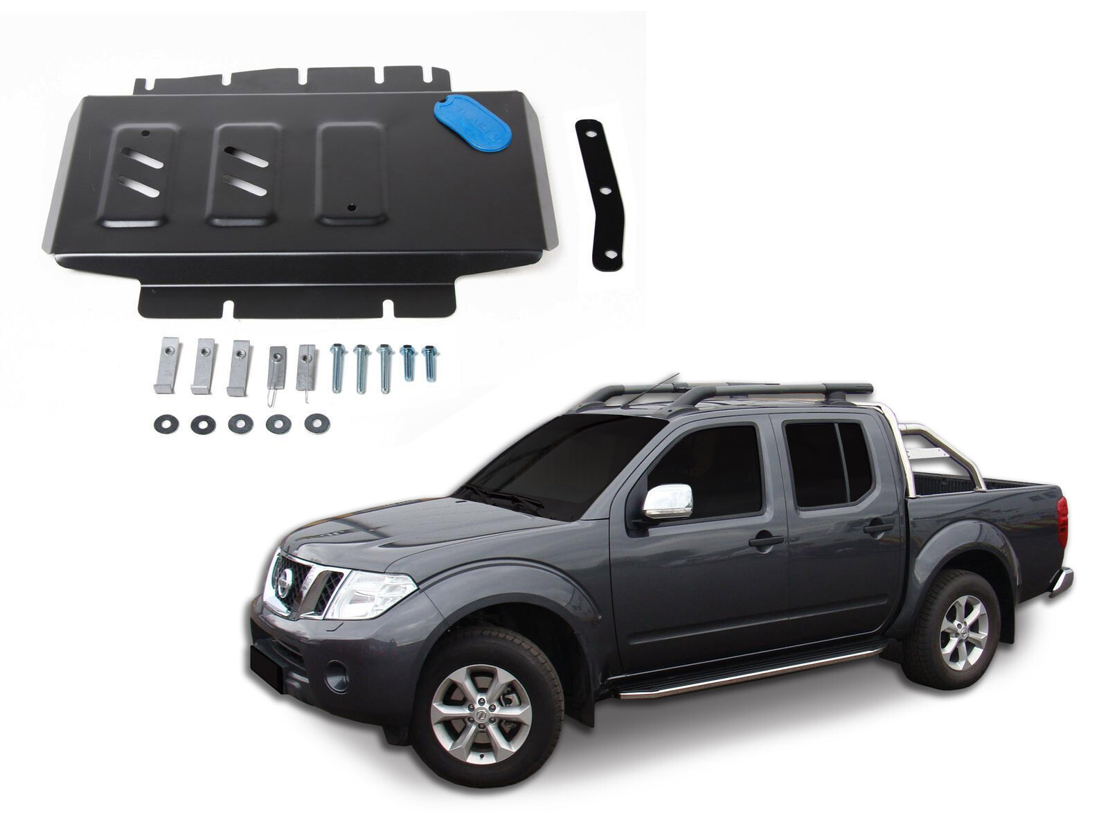 Blindage moteur acier haute résistance pour Nissan Navara D40 avec kit visserie