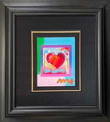 Peter Max, Herz Auf Blends, Mischtechnik Mit Acryl Und Farbe Lithographie Auf Pa