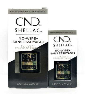 Cnd Shellac NO-WIPE+ TOP COAT - Pick Size 0.25oz/0.42oz
