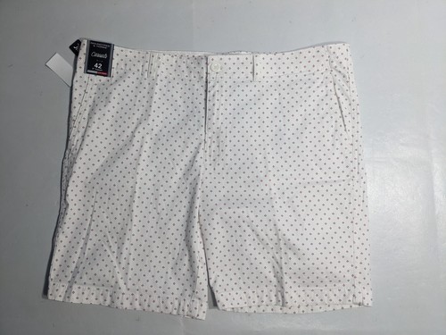 Clearance- Size 42 Roundtree & Yorke Chino Flat Shorts 9"I Stretch Cotton White