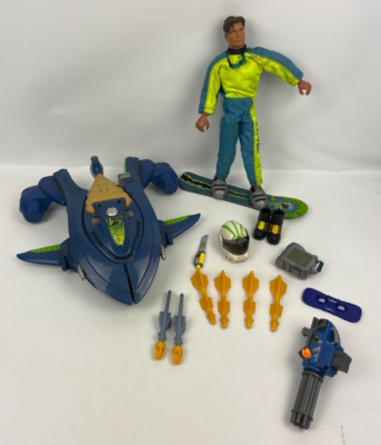 Max Steel Tornado Chaser Snowboarder W/Plane Mobile & Pieces