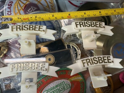 Wham-o Frisbee vintage Hangers set of 4 white with Gold letters