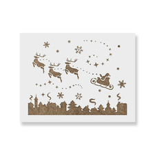 Santa Christmas Eve Stencil - Durable Reusable Mylar Stencils