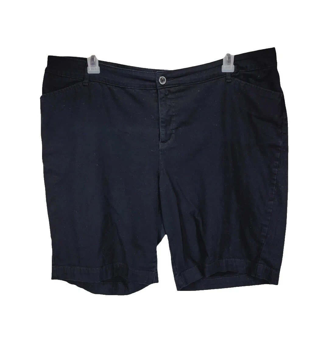 St. John's Bay Mezcla de Algodón Pantalones Cortos Negro para Mujeres