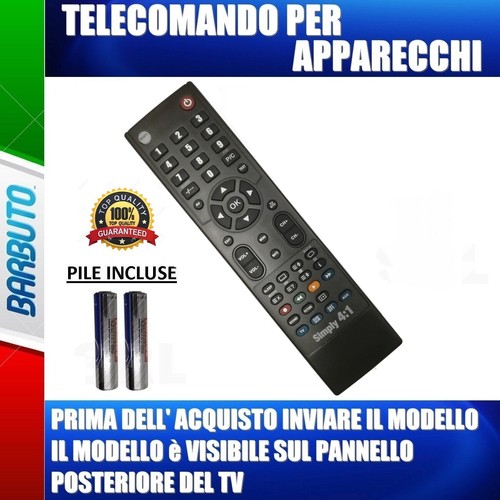 TELECOMANDO PER PROLINE UNIVERSALE - COMUNICACI IL TUO MODELLO TV TELECOMANDO PER PROLINE UNIVERSALE - COMUNICACI IL TUO MODELLO TV
