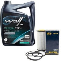 MotoröL Set 5W30 5 Liter + ÖLfilter SH 4796 L FüR Audi A3 Seat Skoda VW Passat