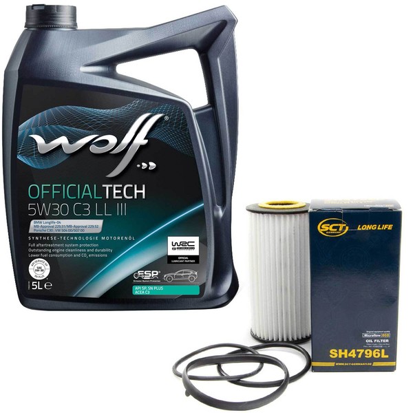 MotoröL Set 5W30 5 Liter + ÖLfilter SH 4796 L FüR Audi A3 Seat Skoda VW Passat-image