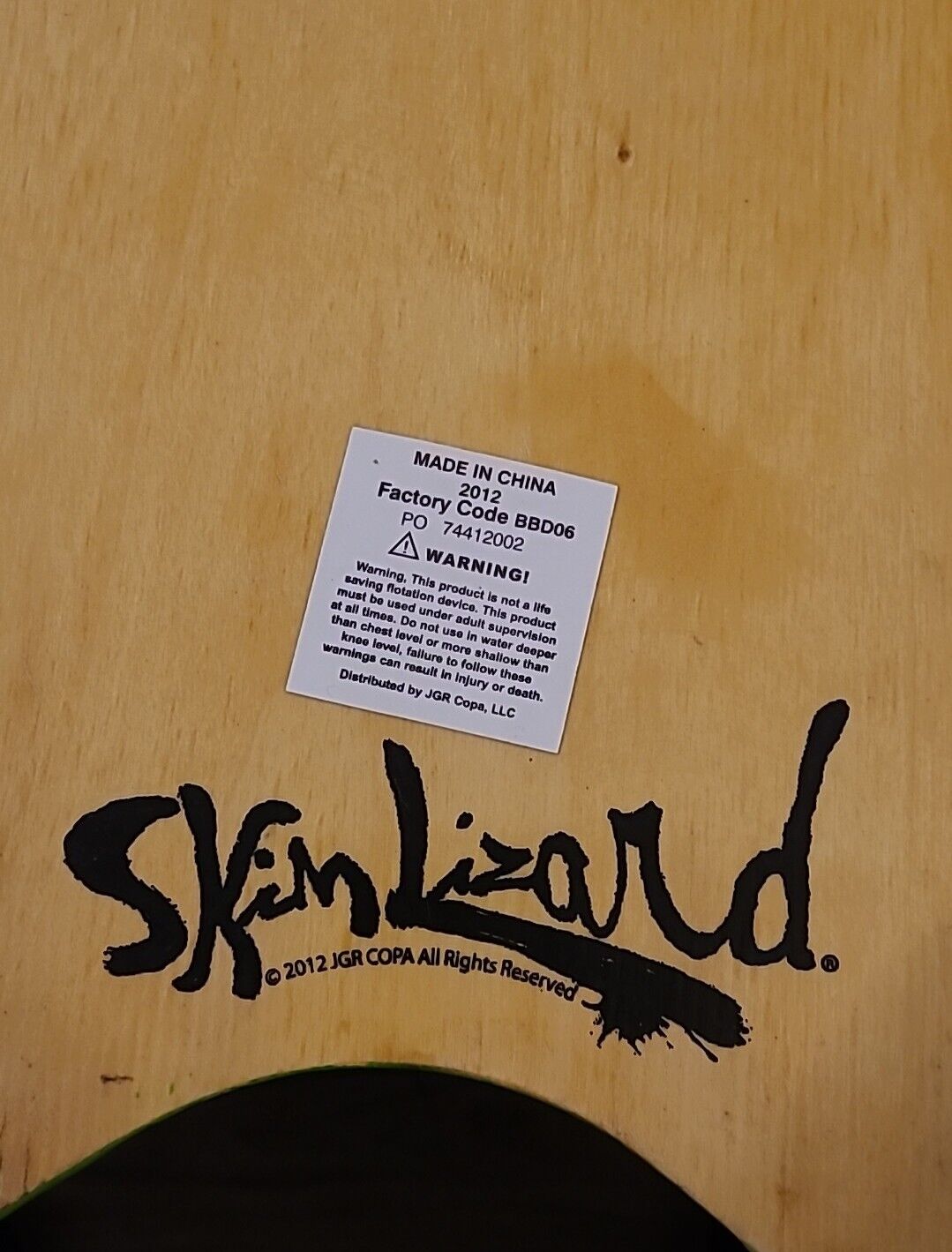 Skim Lizard Skim Board Bright Colorful Green Skull Boogie Board Beach 20"/36"