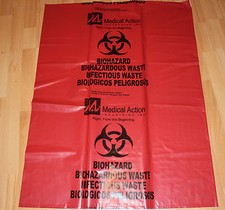 100 Stck. US Army Biohazard M&uuml;lls&auml;cke 74cm x 98cm Medical Action MASH EMS DRK