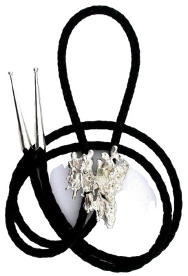 1 3/5 x 1 1/4 Inch 22.62 Gram Silver Casted Nugget Bolo Tie & Tips EPBT152/11423