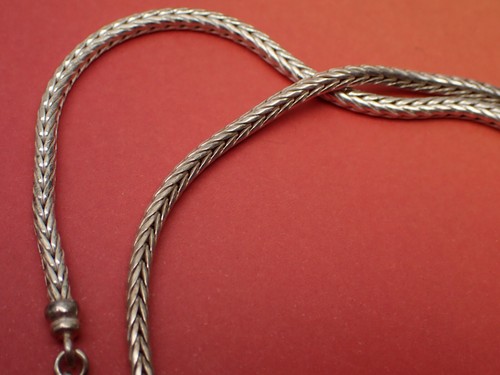 Collar de cadena de trigo de 17" de plata de ley 925 tejido estilo balinés 20,8 g - Imagen 2 de 8