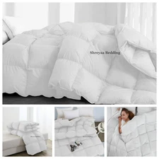 Dazzling Down Alternative Comforter 1000 TC White Solid Select Item