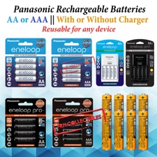 Panasonic Rechargeable batteries AA or AAA NiMH Eneloop Fast Charger lot Battery