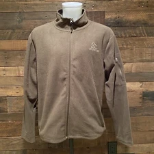 DUCKS UNLIMITED Full Zip Fleece Camo Collar Draw String Waist Jacket Mens Sz XL