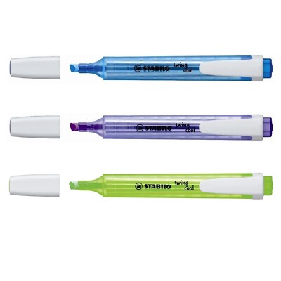 STABILO Swing Cool Highlighter Marker Pens - Chisel Tip - 3 Colours Available
