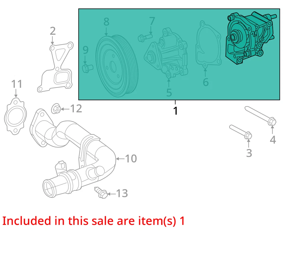 Se adapta a Chrysler 200 2015 2016 2017 sedán motor 2,4 L bomba de refrigerante de agua 5047389AC Foto 4 de 4
