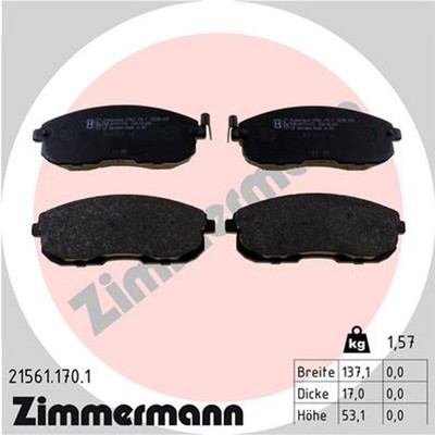 ZIMMERMANN Bremsbelagsatz Scheibenbremse 21561.170.1 21561 für QX C13 200SX JUKE
