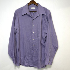 Van Heusen Men's Purple Business Wrinkle Free Casual Button Down Shirt Size XL