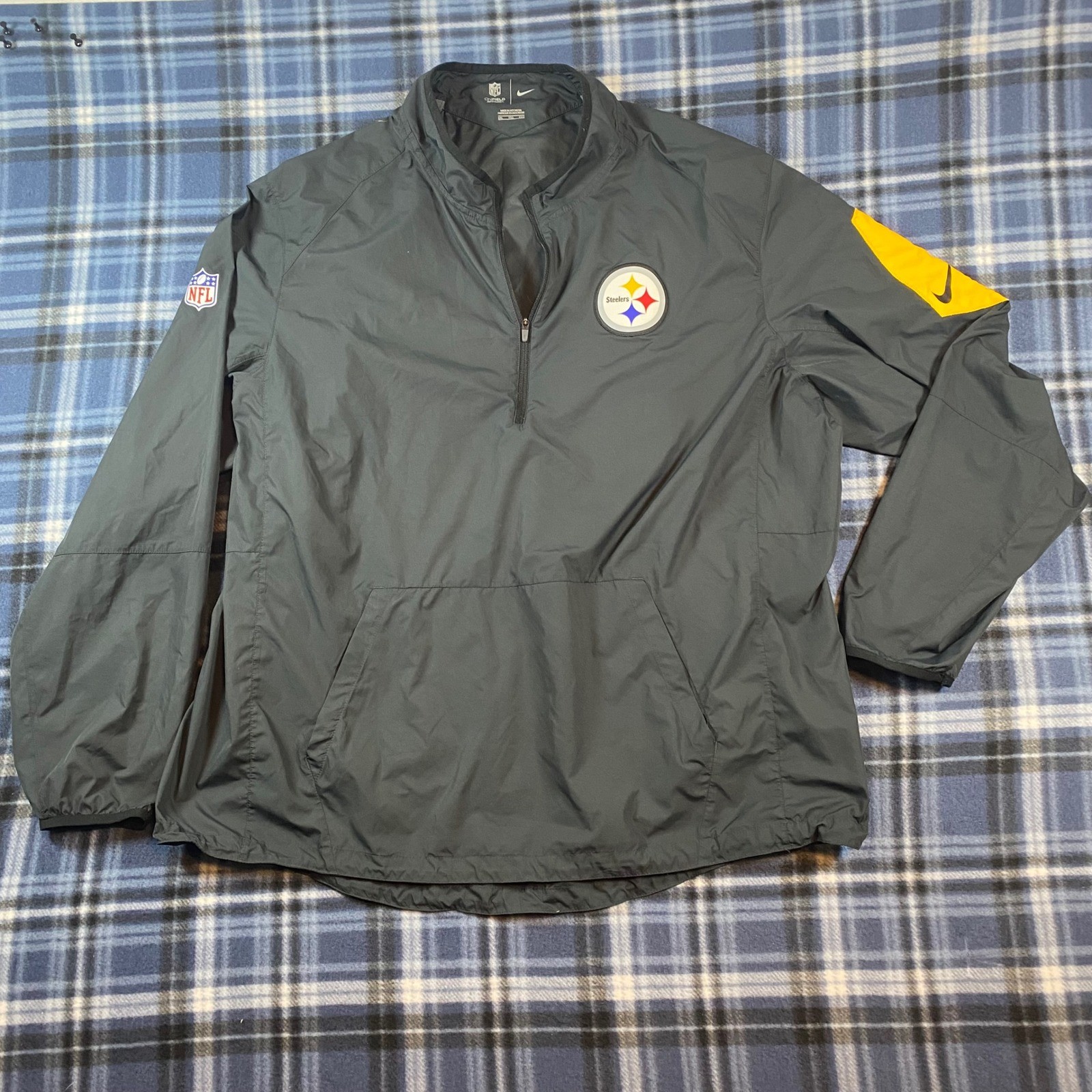 Nike Pittsburgh Steelers NFL Onfield Quarter Zip Windbreaker Jacket Mens 2XL