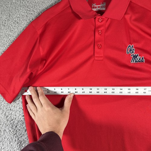 Under Armour Ole Miss Rebels Golf Polo Shirt Mens Large Red Heat Gear - Picture 8 of 12