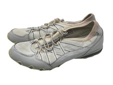 Flexisole Women s White Mesh Leather Bungee Sneakers Size 10M Comfort Walking
