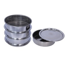3 Pcs Lab Sieves,6 Inch Diameter Test Sifter with Tray and lid