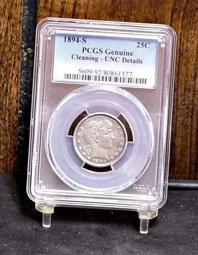 1894-S Barber Quarter - PCGS Unc Details, Cleaned (#61868-L)