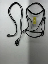 New Equiroyal Black Brown Full English Bridle With Reins #21-9556 Y-28