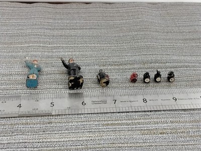 Vintage Miniatur Metallfiguren, Eisenbahnbezogen 3 Figuren, 4 Lampen