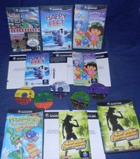 GameCube; Namco Museum, Happy Feet, Frogger's Adv, Dora the Explorer,Karaoke Rev