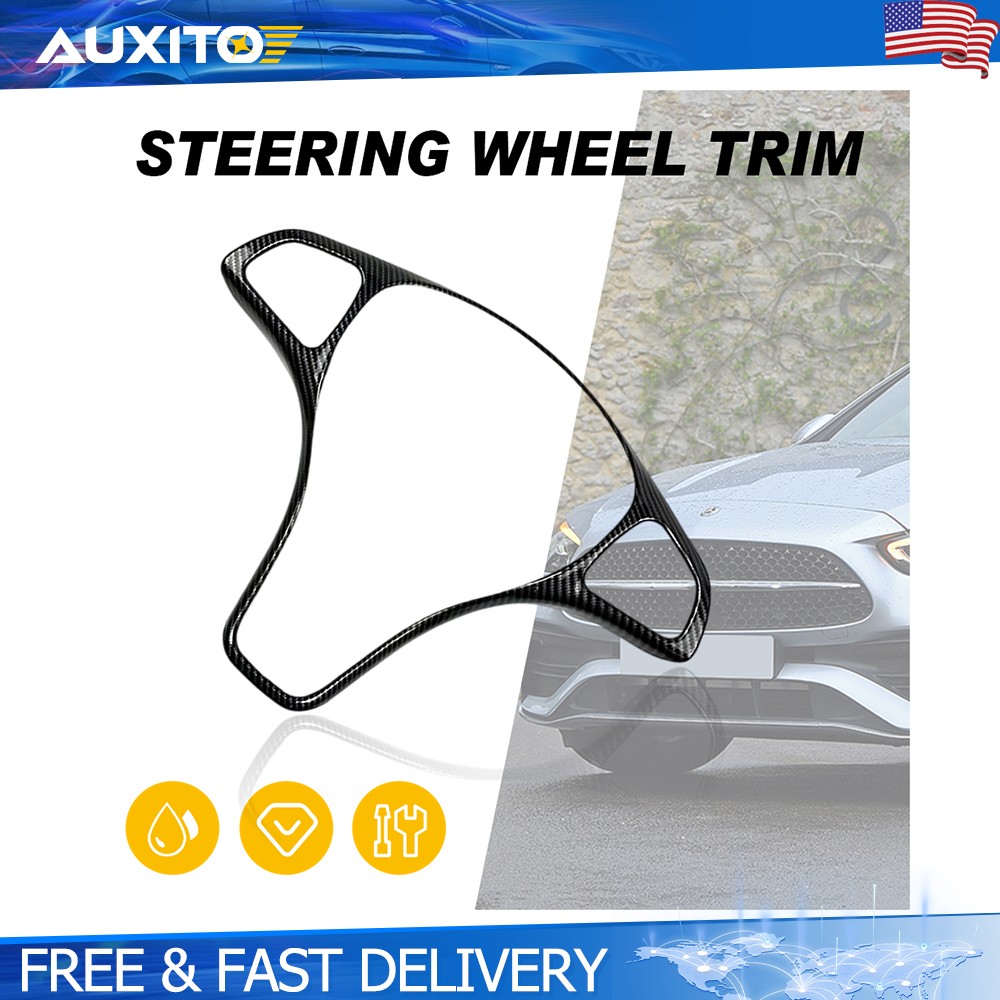 Carbon Fiber ABS Steering Wheel Trim For Mercedes Benz C E GLC GLA CLA Class