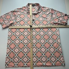 Bad Birdie Golf Polo Shirt Mens 2XL Geometric AOP Lightweight Stretch