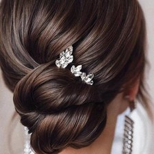 Rhinestone Bride Hair Pins Silver Crystal Hair Pieces Bridal Wedding Hair
