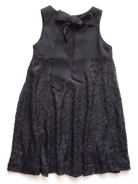 Vestido de fiesta negro Maria Casero nuevo con etiquetas para niñas talla 7 lámina de encaje sin mangas Foto 2 de 4