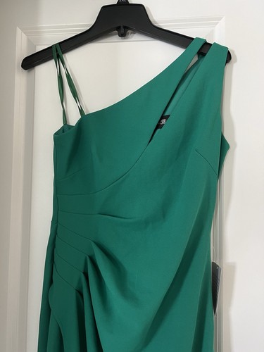 Betsy & Adam ausgeschnittenes One-Shoulder grünes festliches Kleid Größe 6 neu ohne Etikett - Bild 6 von 11