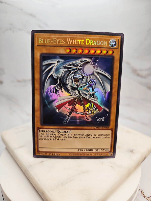 Blue-Eyes White Dragon (English JMPR-JP001 Kaiba Art) Ultra Rare Custom Card