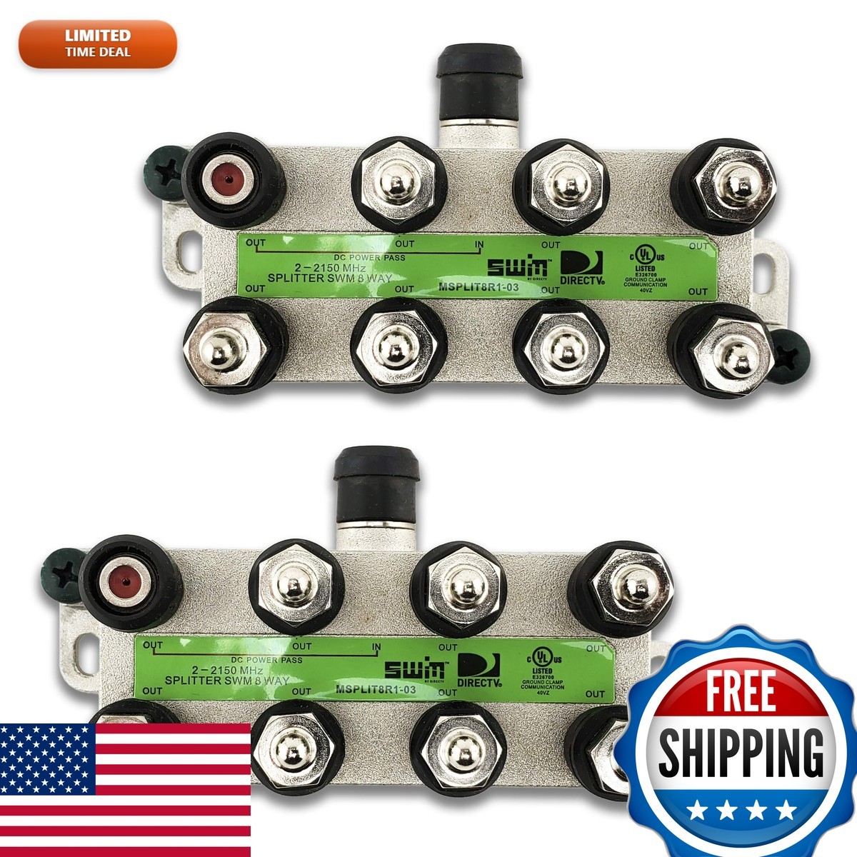 DIRECTV SWM Approved 8-Way Splitter (2)