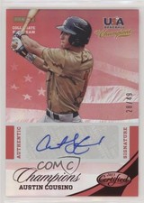 2013 Panini USA Baseball Champions Mirror Red 28/49 Austin Cousino #5 Auto qw7