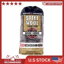 Steel Wool 0000 12 pad Fine Grade Rhodes, American Final Finish Super Fine